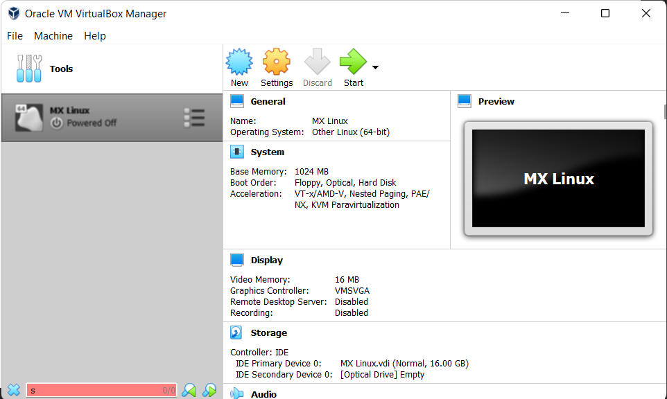 VirtualBox new virtual machine
